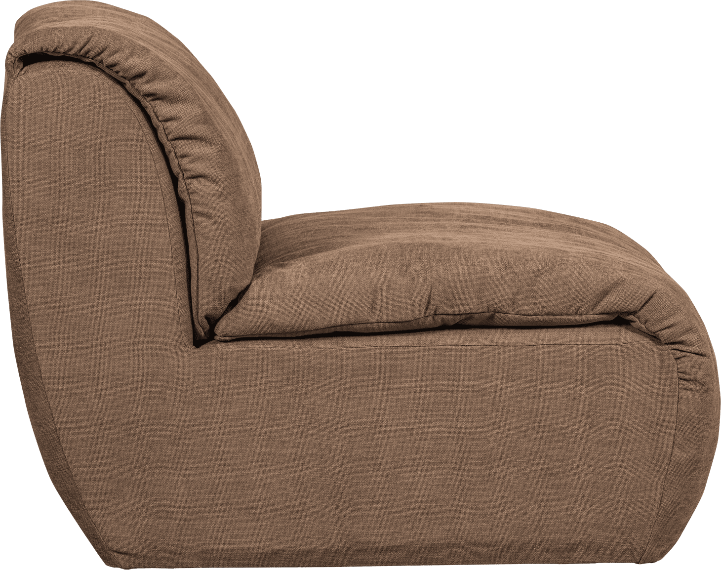 WOOOD Baggy 1-zitsbank geweven chenille bruin Bruin Modulaire banken