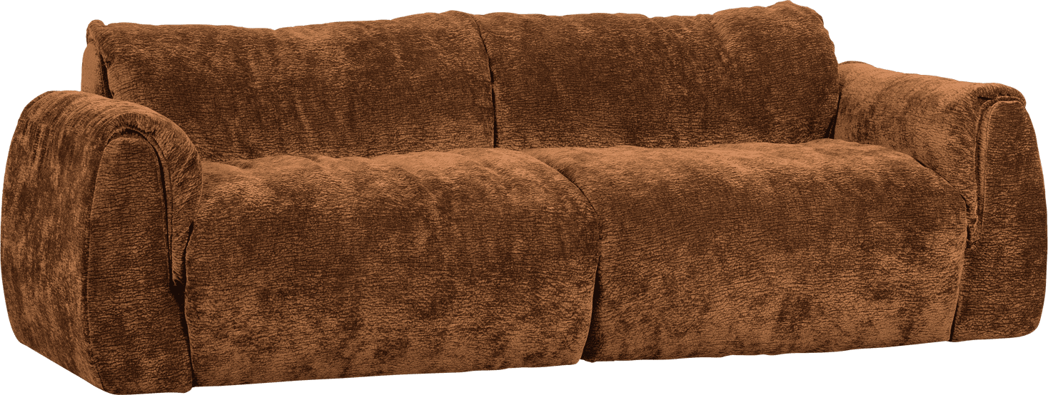 WOOOD Baggy 2-zitsbank 3d chenille middenbruin Bruin