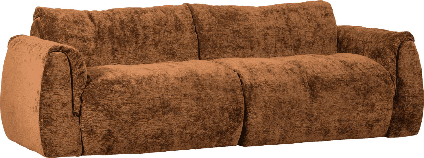 WOOOD Baggy 2-zitsbank 3d chenille middenbruin Bruin