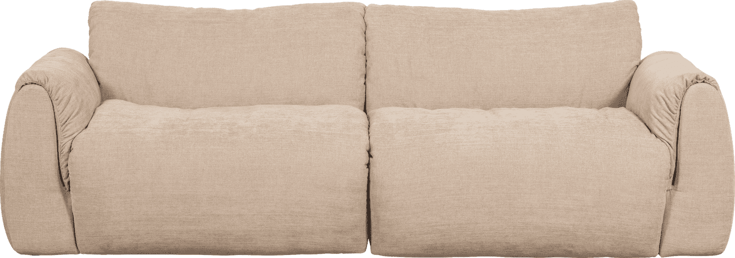 WOOOD Baggy 2-zitsbank geweven chenille zand Beige|Bruin