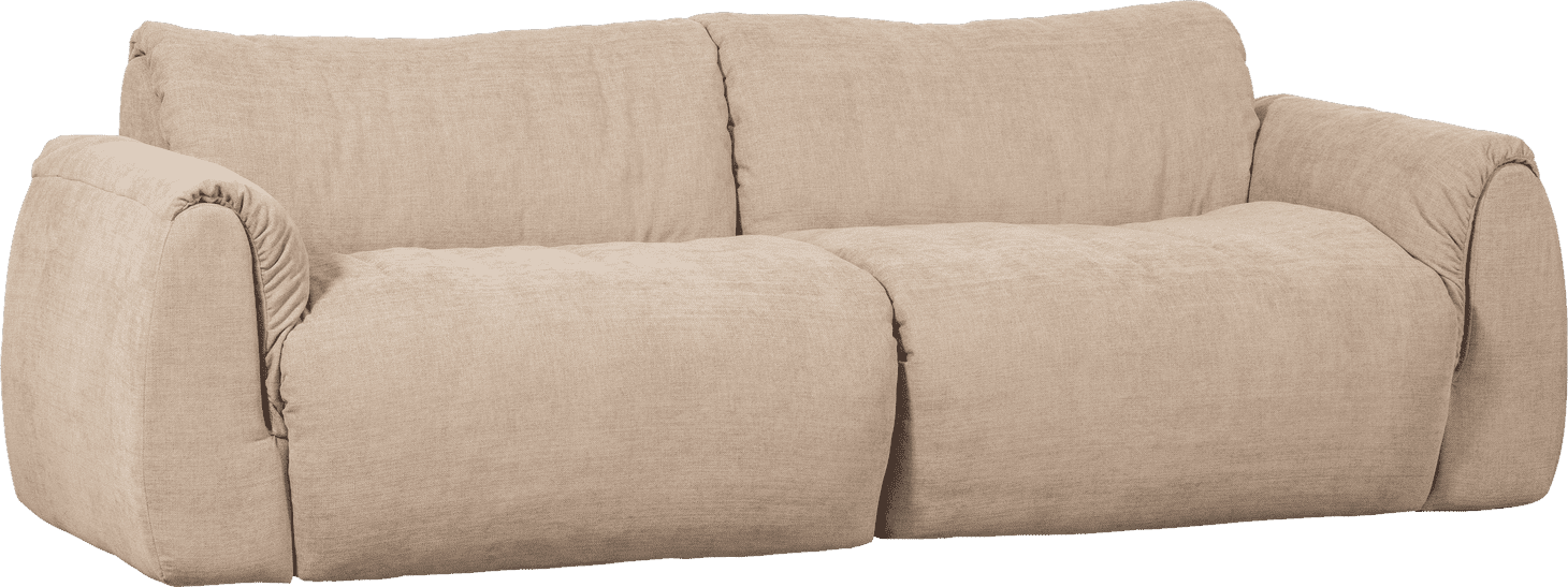 WOOOD Baggy 2-zitsbank geweven chenille zand Beige|Bruin