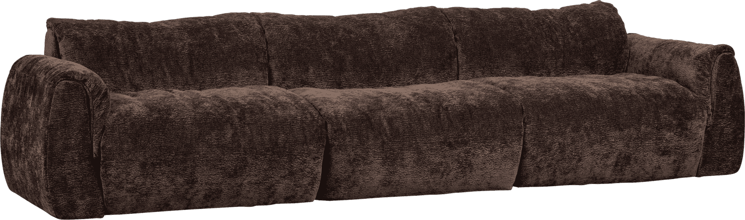 WOOOD Baggy 3-zitsbank 3d chenille donkerbruin Bruin