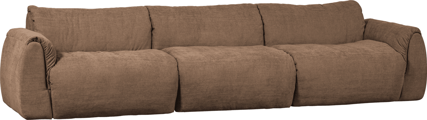 WOOOD Baggy 3-zitsbank geweven chenille bruin Bruin