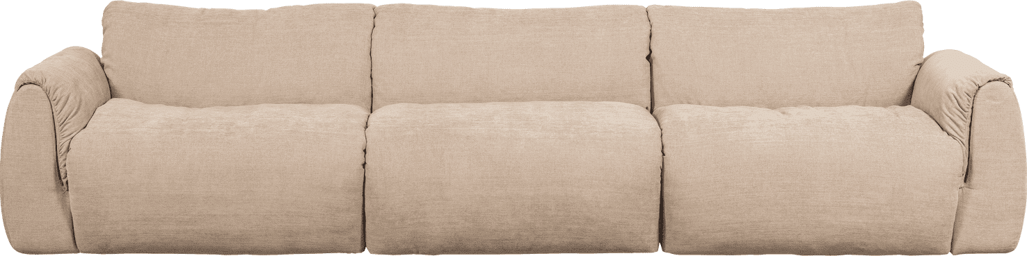 WOOOD Baggy 3-zitsbank geweven chenille zand Beige|Bruin