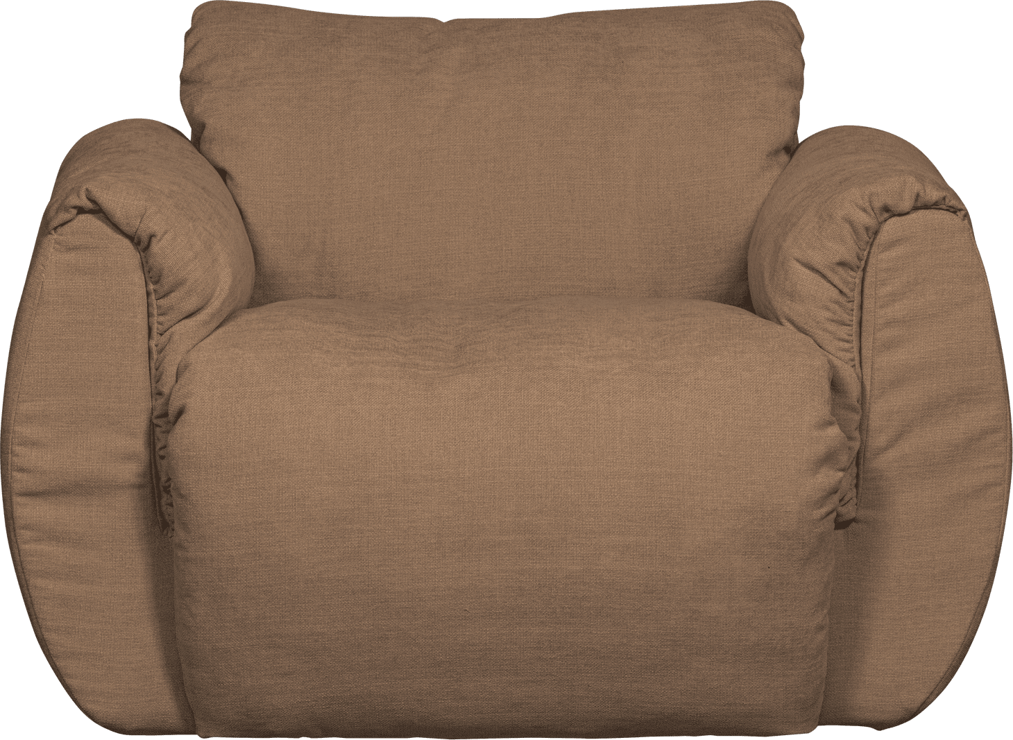 WOOOD Baggy draaifauteuil geweven chenille bruin Bruin Draaifauteuil