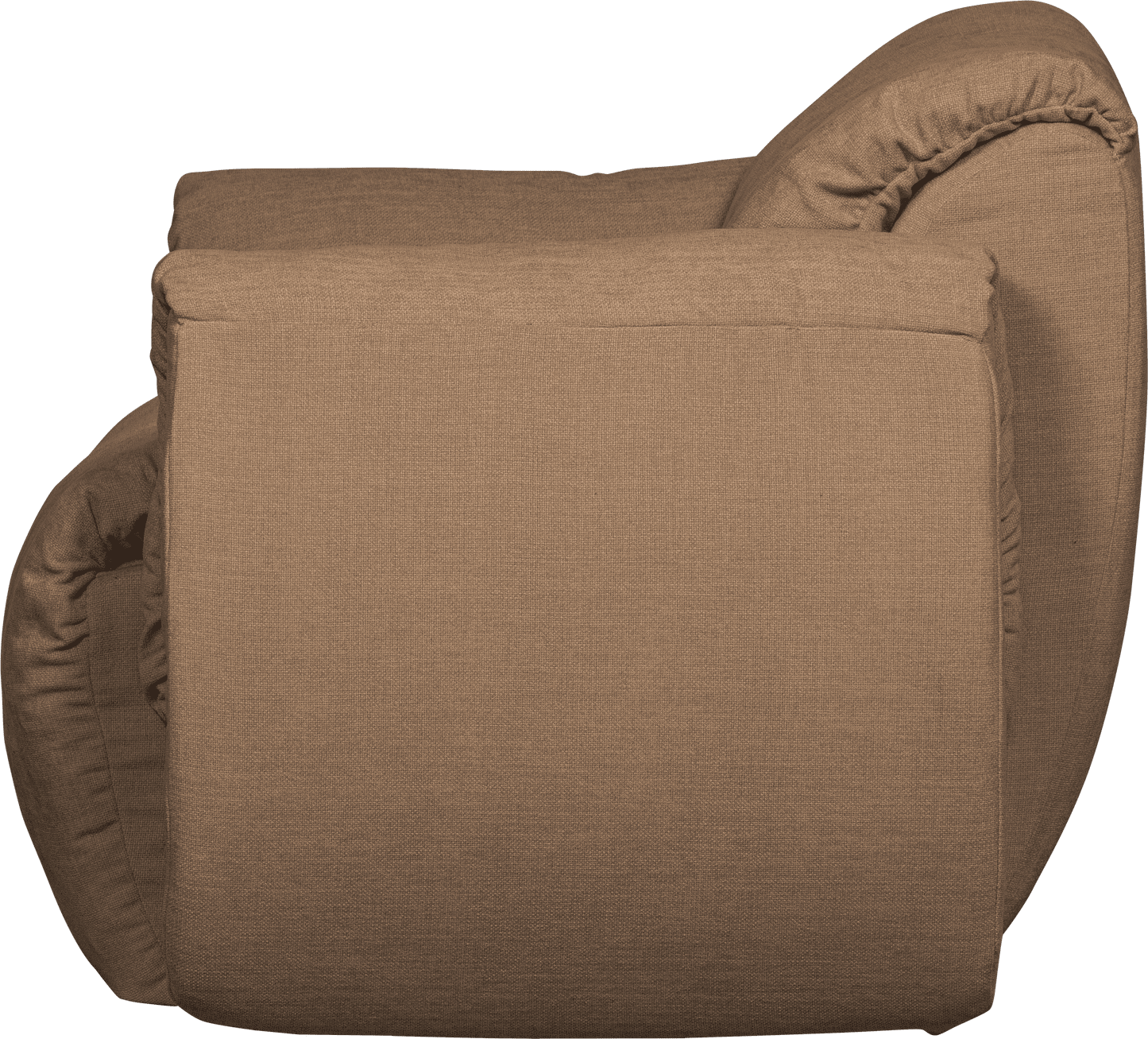 WOOOD Baggy draaifauteuil geweven chenille bruin Bruin Draaifauteuil