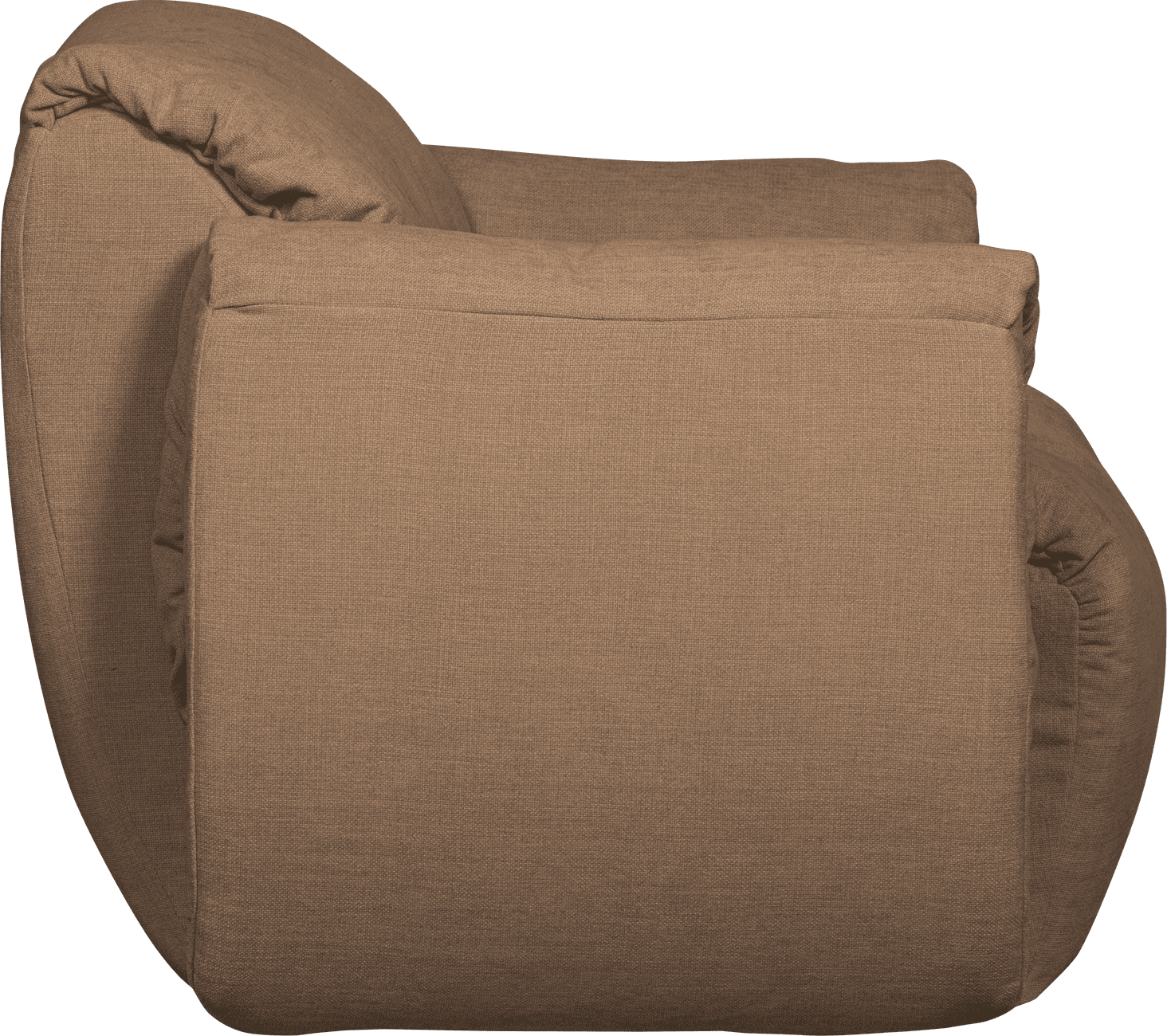 WOOOD Baggy draaifauteuil geweven chenille bruin Bruin Draaifauteuil