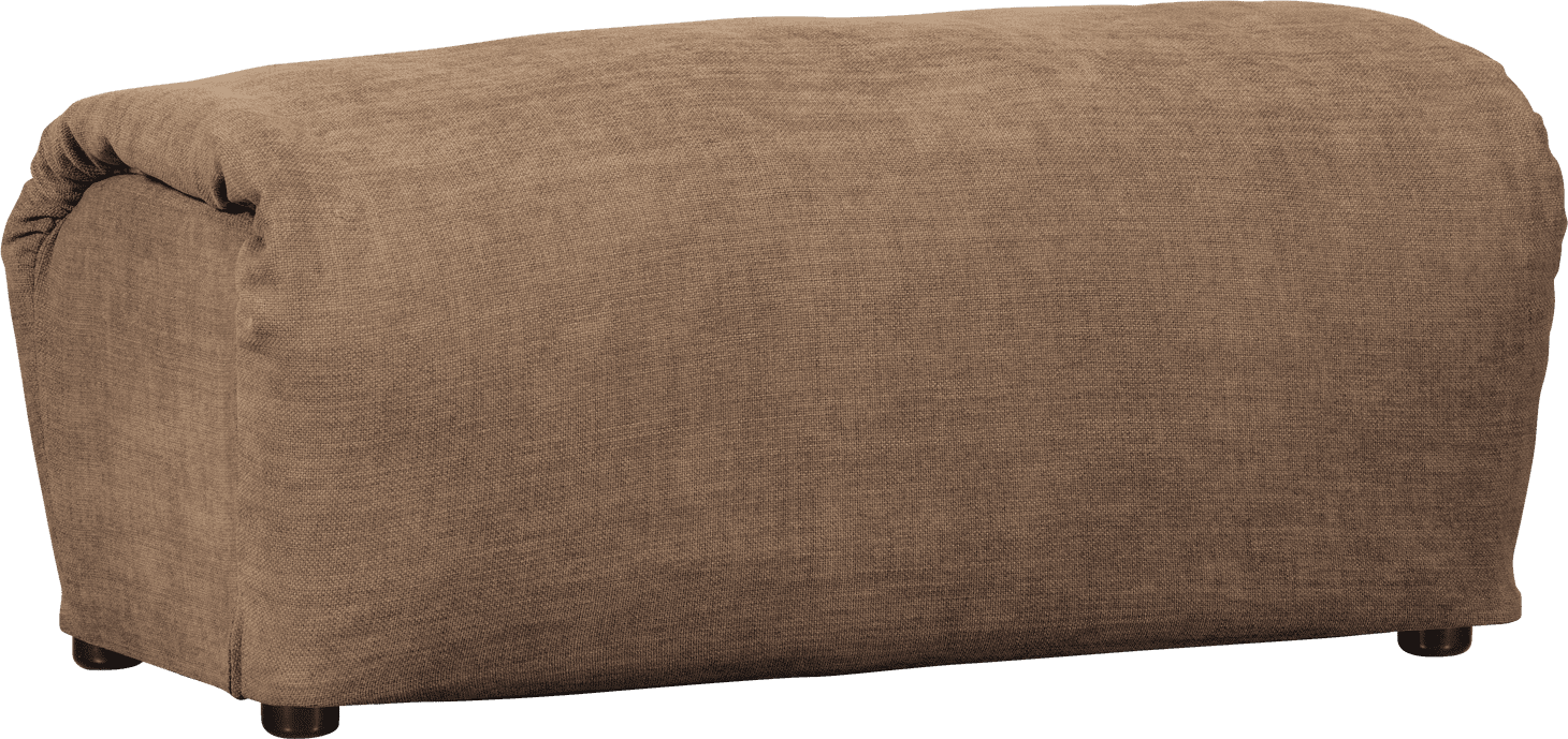 WOOOD Baggy hocker geweven chenille bruin Bruin Hocker