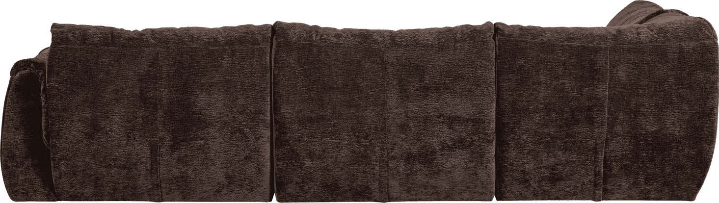 WOOOD Baggy hoekbank links 3d chenille donkerbruin Bruin Hoekbank