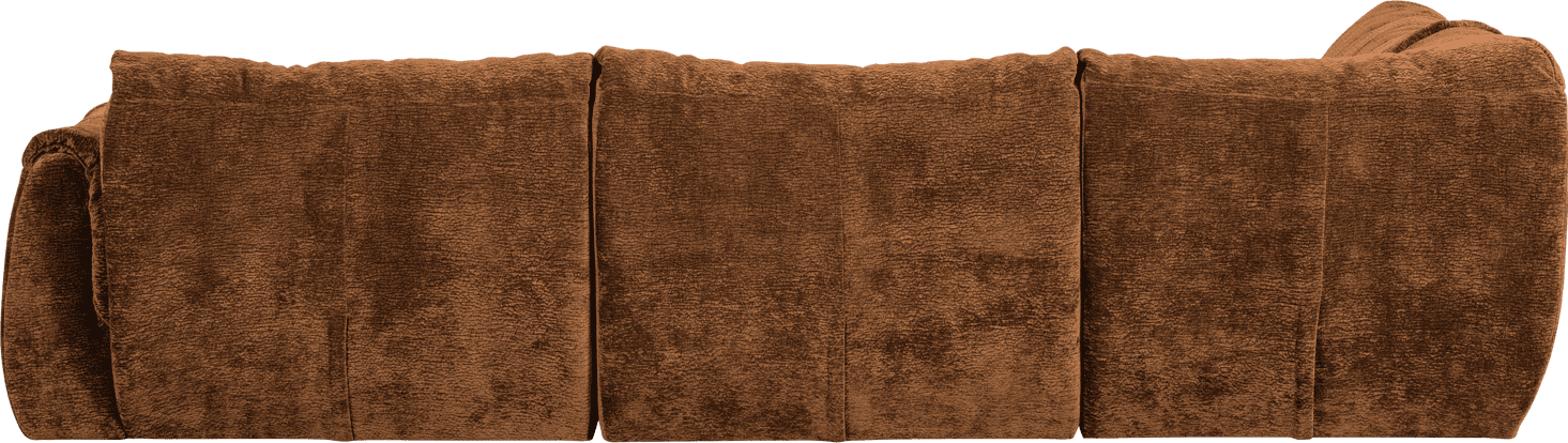WOOOD Baggy hoekbank links 3d chenille middenbruin Bruin Hoekbank
