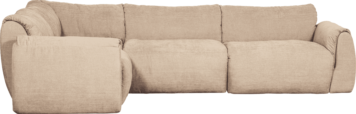 WOOOD Baggy hoekbank links geweven chenille zand Beige|Bruin Hoekbank