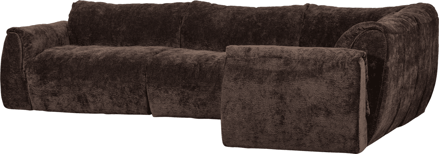 WOOOD Baggy hoekbank rechts 3d chenille donkerbruin Bruin Hoekbank