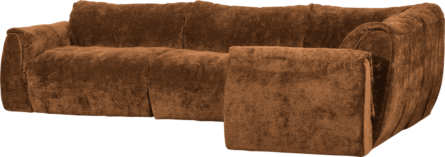 WOOOD Baggy hoekbank rechts 3d chenille middenbruin Bruin Hoekbank