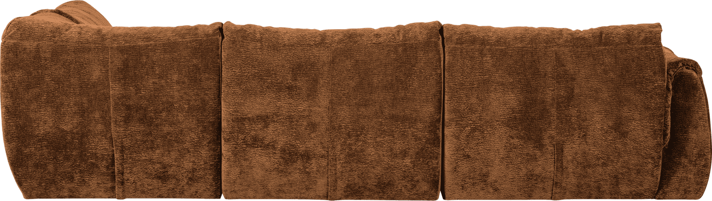 WOOOD Baggy hoekbank rechts 3d chenille middenbruin Bruin Hoekbank