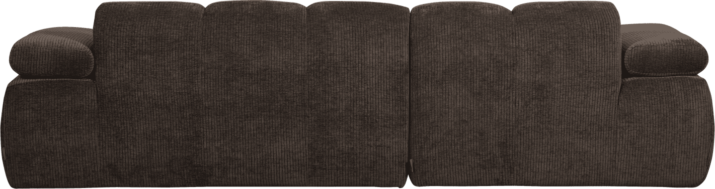 WOOOD Mojo chaise longue links geweven ribstof bruin Bruin Hoekbank