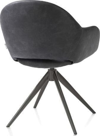 Xooon Finn armstoel terugdraai - graphiet frame - stof Pala - antraciet Antraciet Armstoel