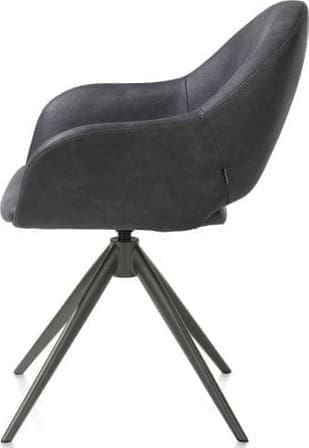 Xooon Finn armstoel terugdraai - graphiet frame - stof Pala - antraciet Antraciet Armstoel