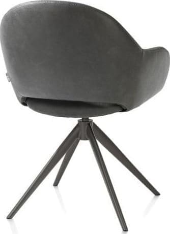 Xooon Finn armstoel terugdraai - graphiet frame - stof Pala - groen Groen Armstoel