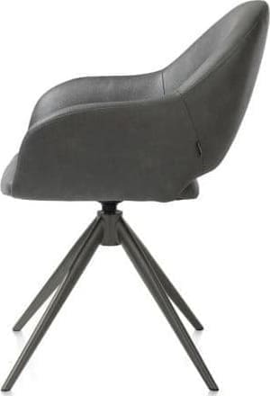 Xooon Finn armstoel terugdraai - graphiet frame - stof Pala - groen Groen Armstoel