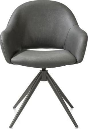 Xooon Finn armstoel terugdraai - graphiet frame - stof Pala - groen Groen Armstoel
