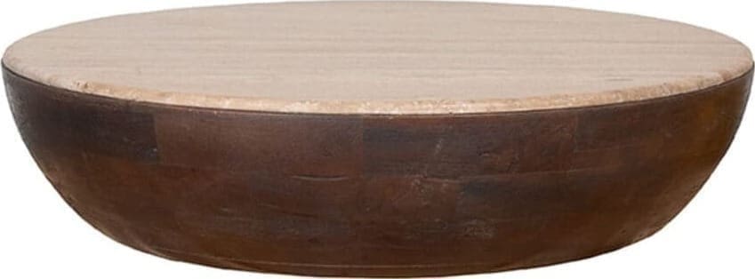Salontafel Bowl - Espresso - Travertin - Afbeelding 2