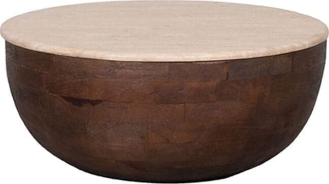 Salontafel Bowl - Espresso - Travertin - Afbeelding 2
