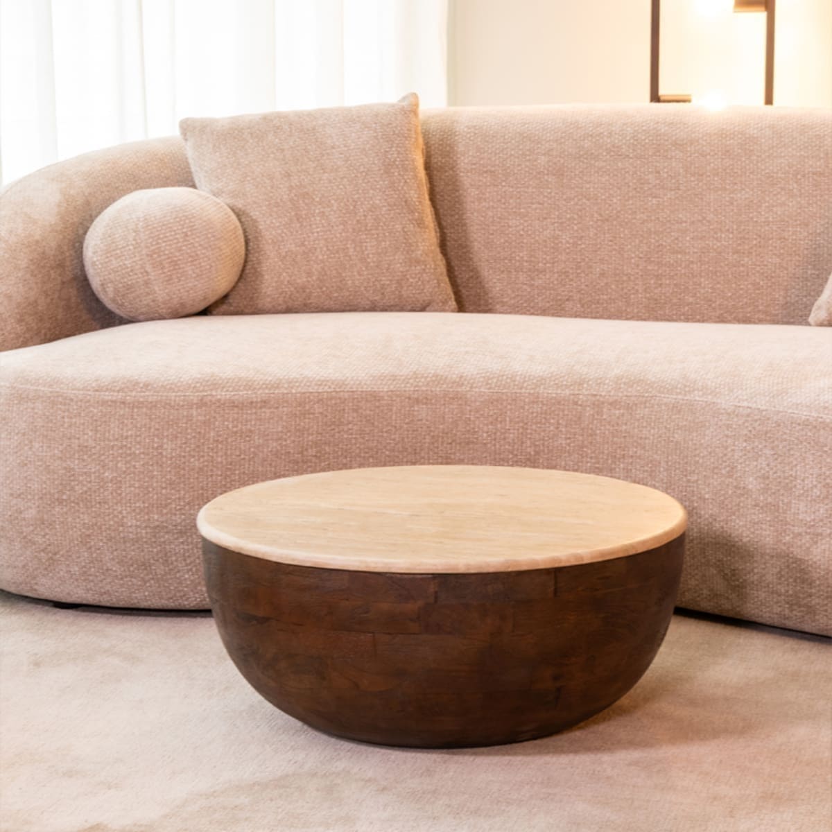 Salontafel Bowl - Espresso - Travertin