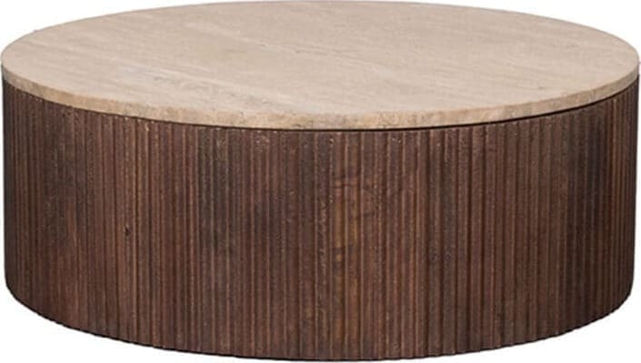 Salontafel Ribble - Espresso - Travertin - Afbeelding 2