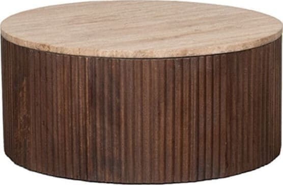Salontafel Ribble - Espresso - Travertin - Afbeelding 2