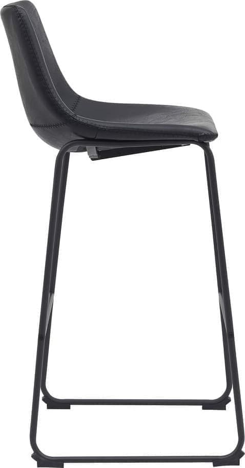 Barkruk Risto - Zwart - PU-Leder - Zithoogte 75 - Afbeelding 3