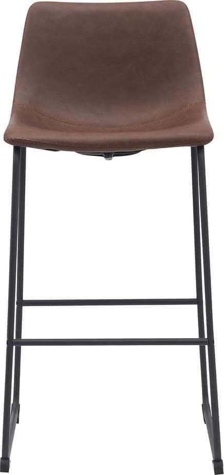 Barkruk Risto - Bruin - PU-Leder - Zithoogte 75 - Afbeelding 2