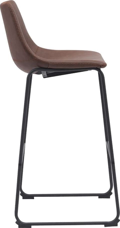 Barkruk Risto - Bruin - PU-Leder - Zithoogte 75 - Afbeelding 3