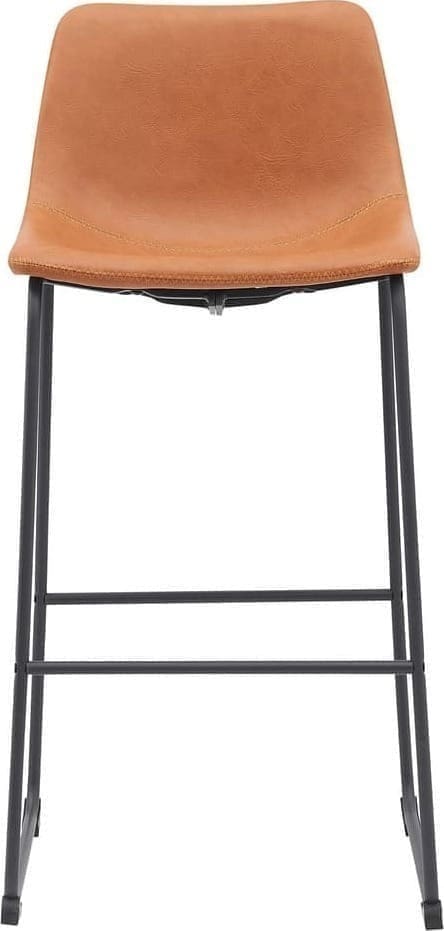 Barkruk Risto - Cognac - PU-Leder - Zithoogte 75 - Afbeelding 2