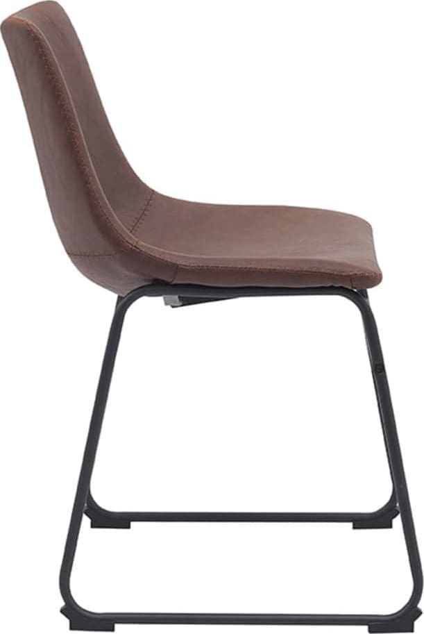 Eetkamerstoel Risto - Bruin - PU-Leder - Afbeelding 3