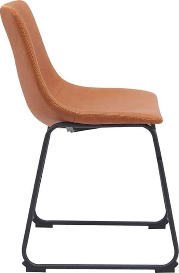 Eetkamerstoel Risto - Cognac - PU-Leder - Afbeelding 3