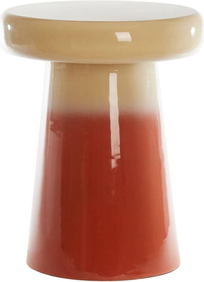 Bijzettafel Sakiz - Crème+donker Oranje