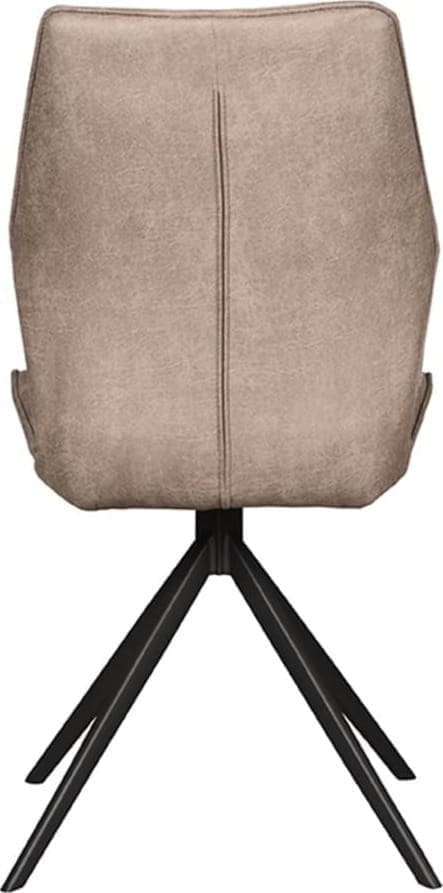 Eetkamerstoel Comfy - Taupe - Micro Suede - Zwart Onderstel - Afbeelding 4