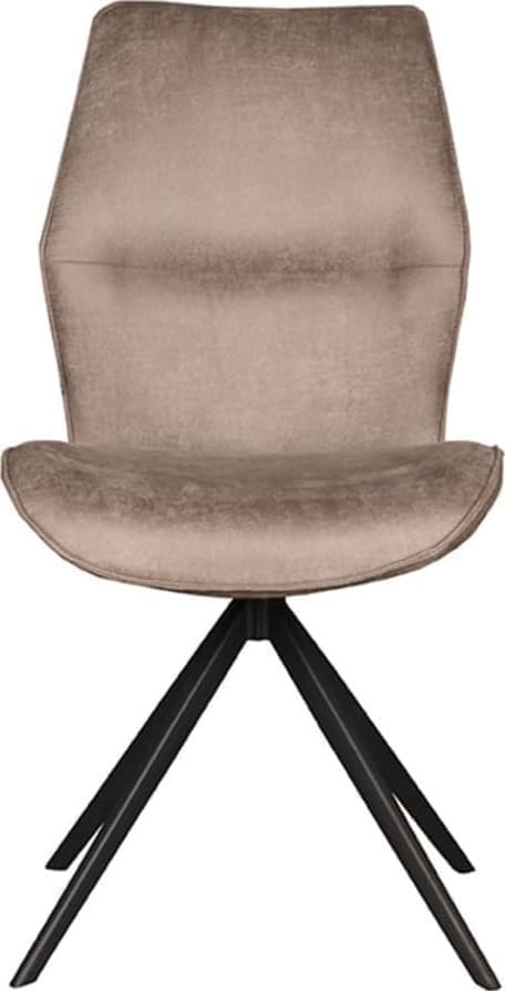 Eetkamerstoel Comfy - Taupe - Micro Suede - Zwart Onderstel - Afbeelding 2