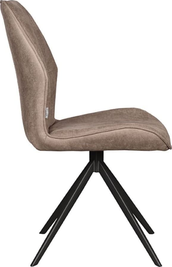 Eetkamerstoel Comfy - Taupe - Micro Suede - Zwart Onderstel - Afbeelding 3