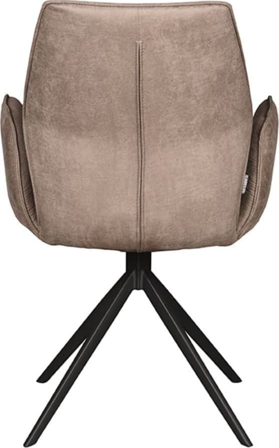 Eetkamerstoel Mellow - Taupe - Micro Suede - Zwart Onderstel - Afbeelding 6