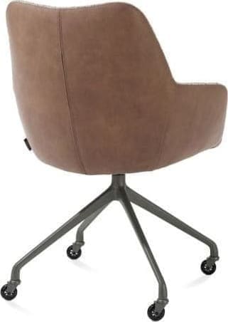 Mats armstoel - wielen - cognac/koper - Afbeelding 3