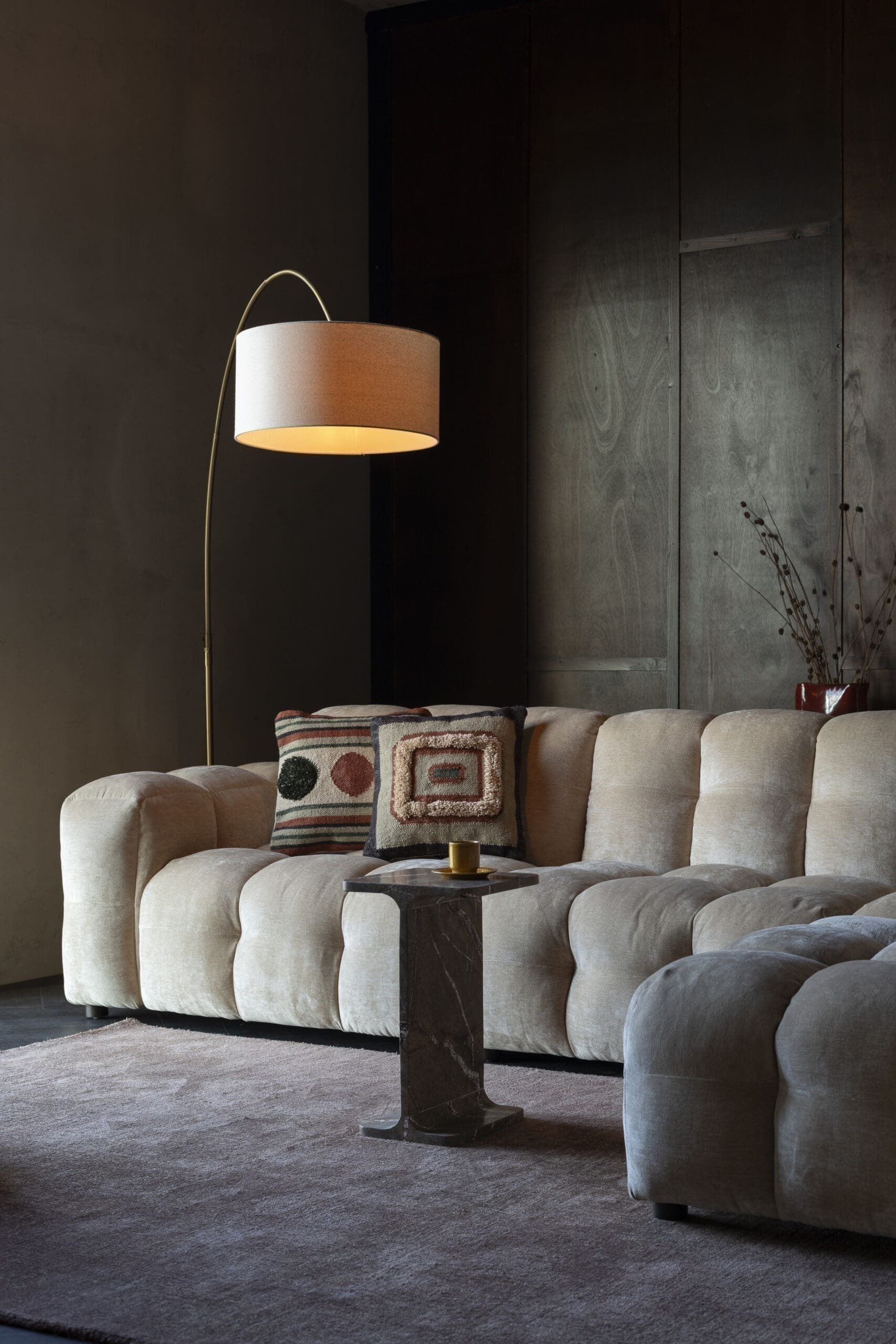 Bank Hackman 4,5-zitsbank Velours Beige - Afbeelding 3