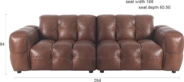 Bank Hackman 3-zitsbank Leather Chocolate - Afbeelding 3