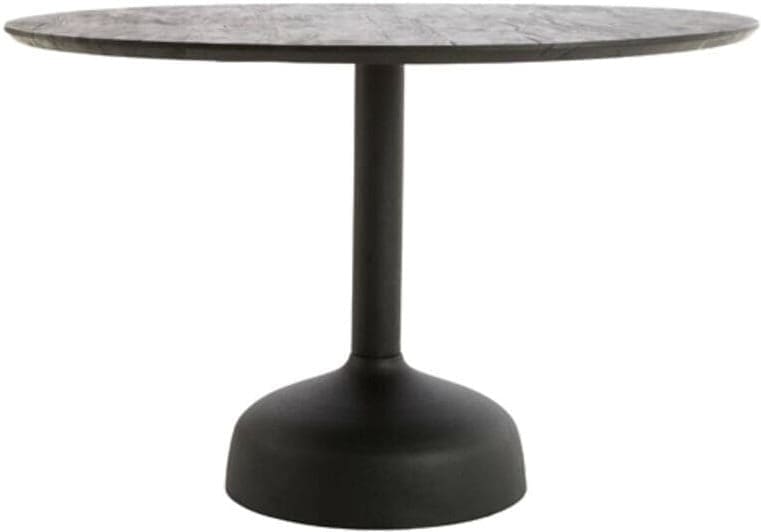 Eettafel Tunja - Hout Mat Zwart+zwart - Ø120