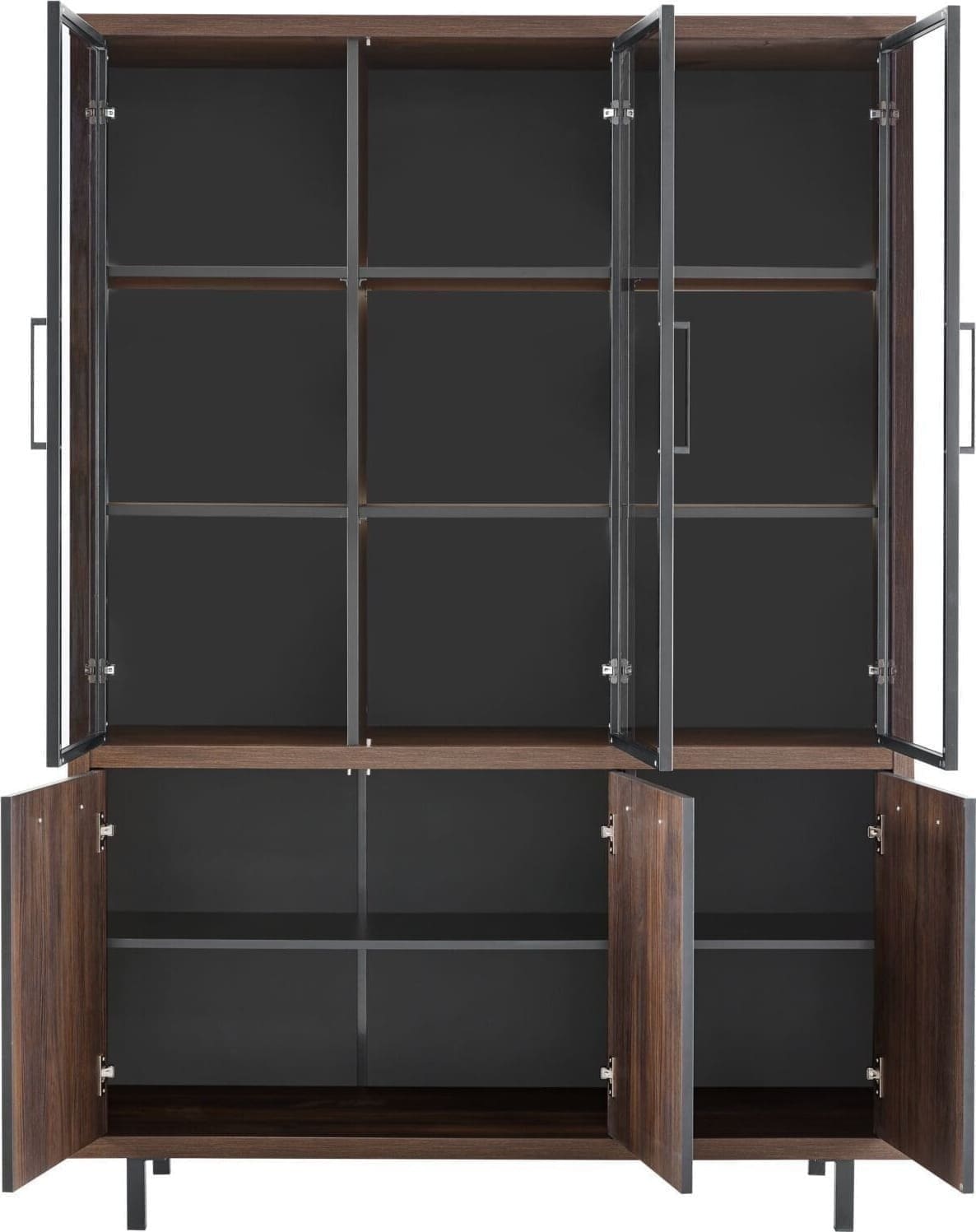 Vitrinekast Tenino 200x140x45 cm bruin - Afbeelding 4