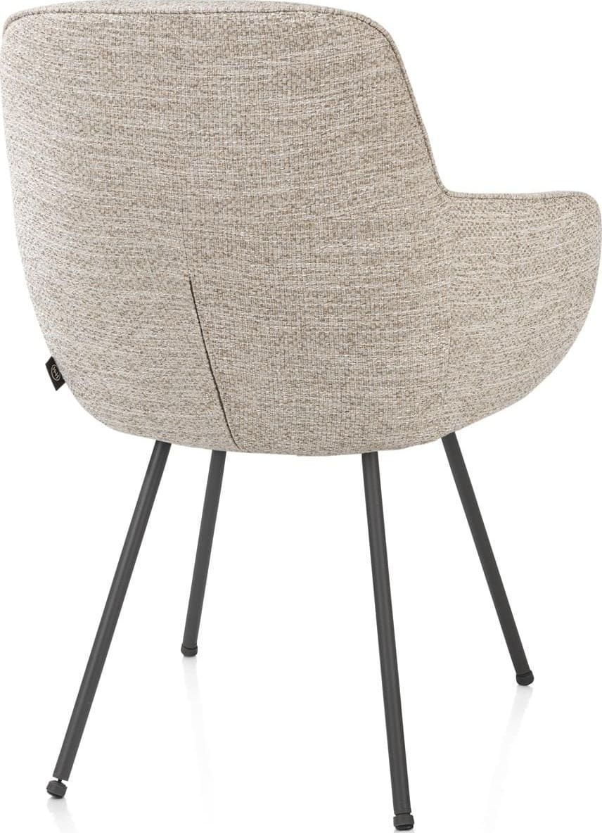 Mateo armstoel - 4-pootjes - graphiet - creme - Afbeelding 4