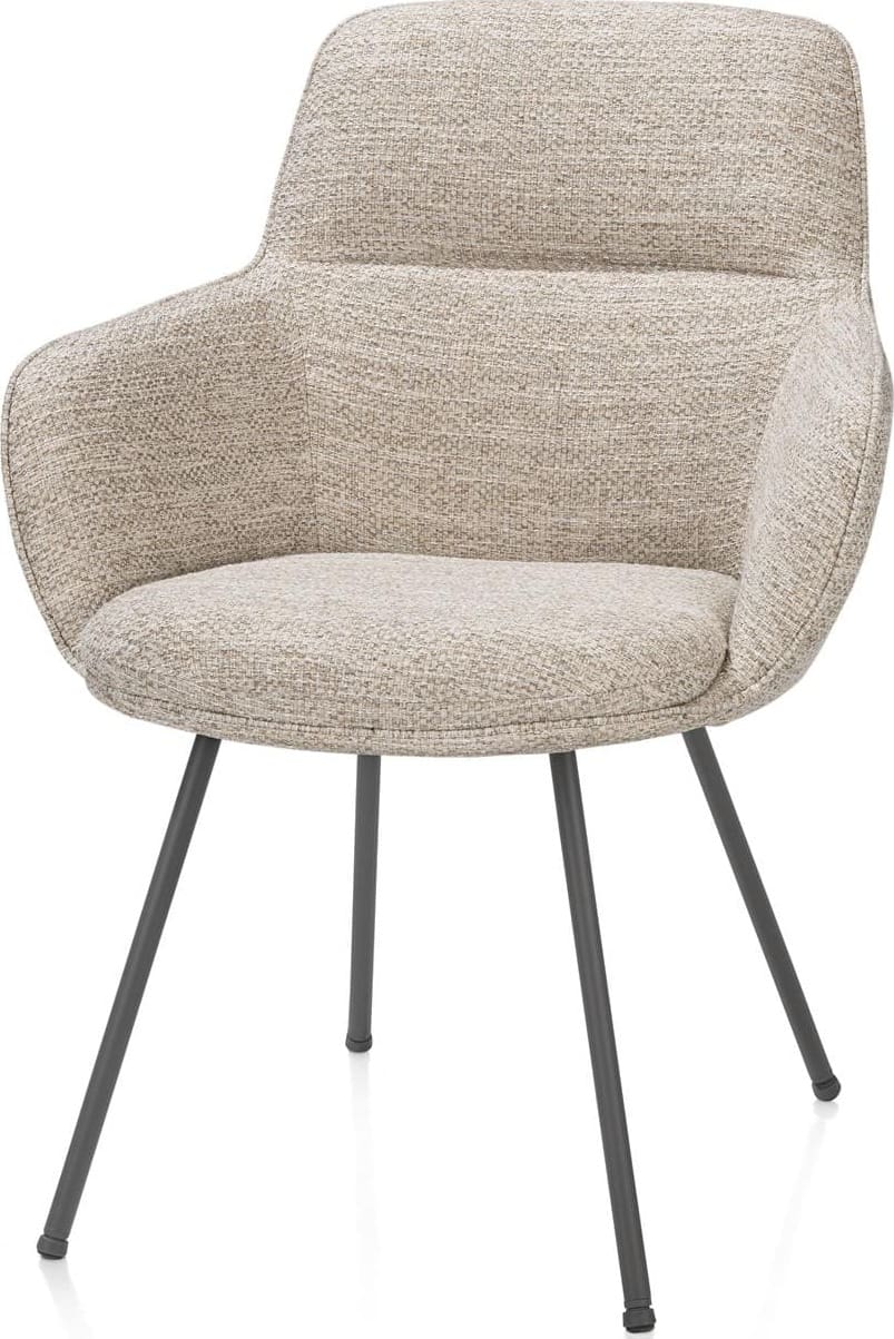 Mateo armstoel - 4-pootjes - graphiet - creme