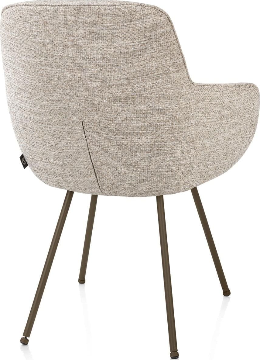 Mateo armstoel - 4-pootjes - steelbrown - creme - Afbeelding 4