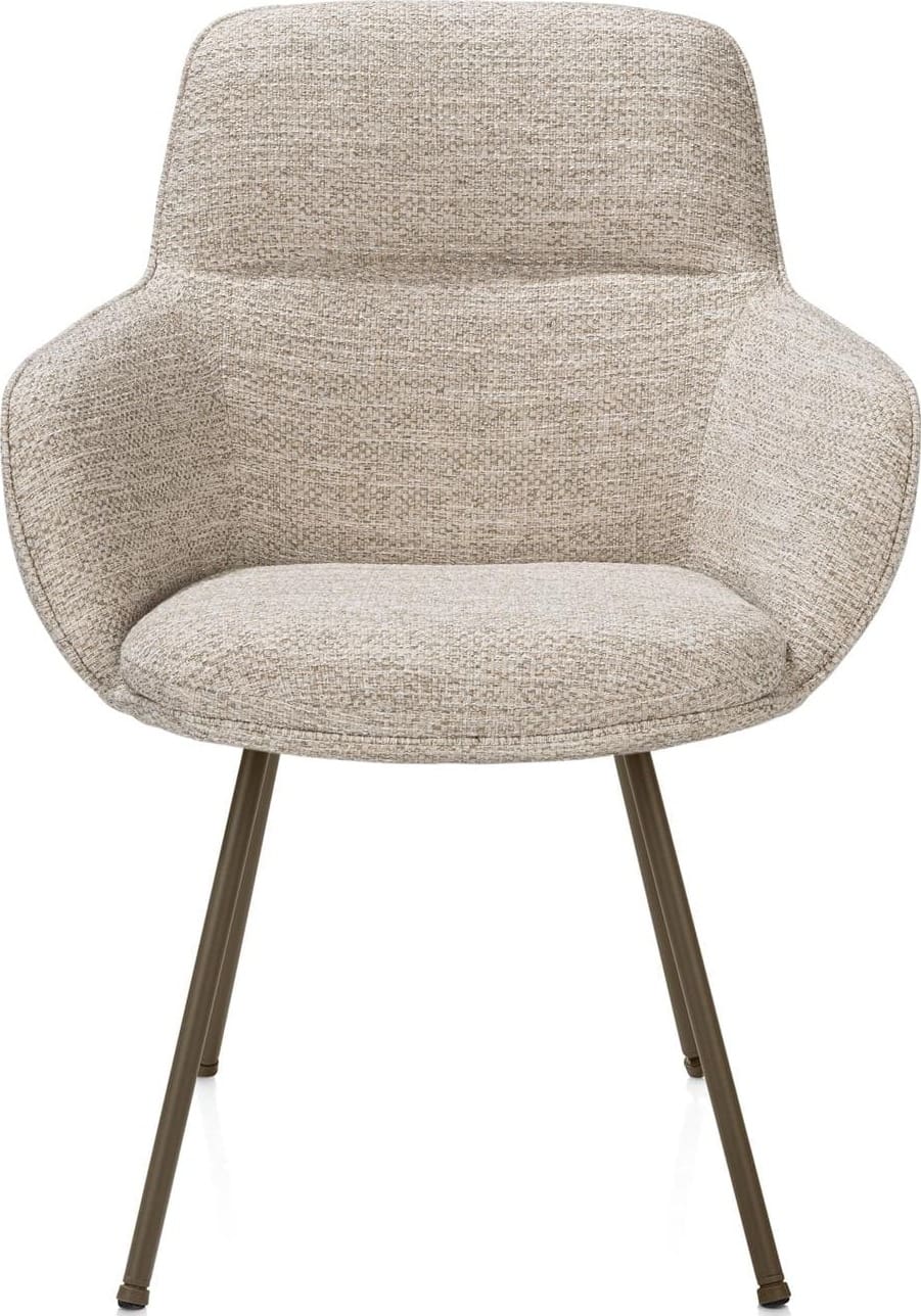 Mateo armstoel - 4-pootjes - steelbrown - creme - Afbeelding 2