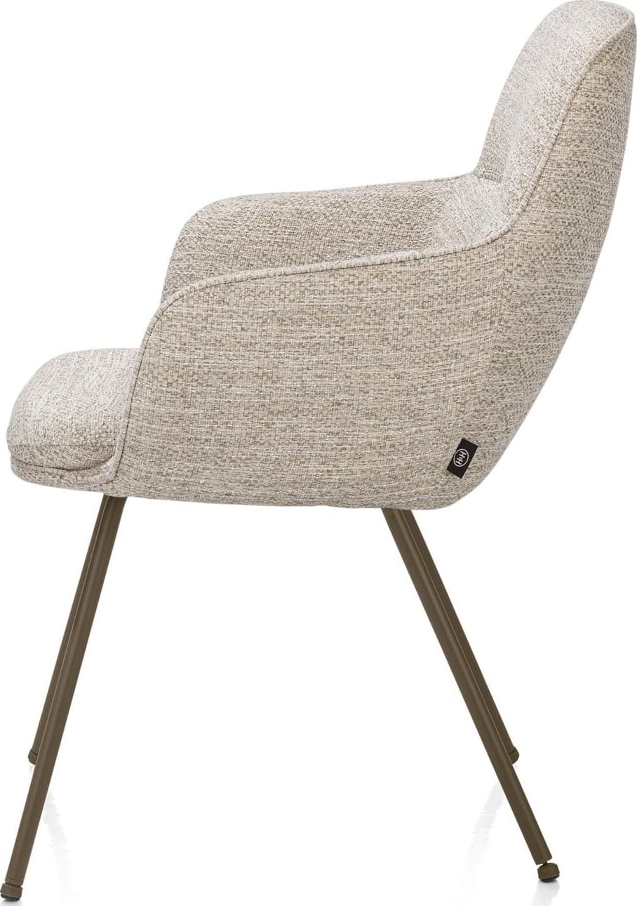 Mateo armstoel - 4-pootjes - steelbrown - creme - Afbeelding 3
